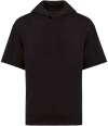 NS406 Native Spirit Unisex French Terry Short Sleeve Hooded Sweatshirt Black colour image